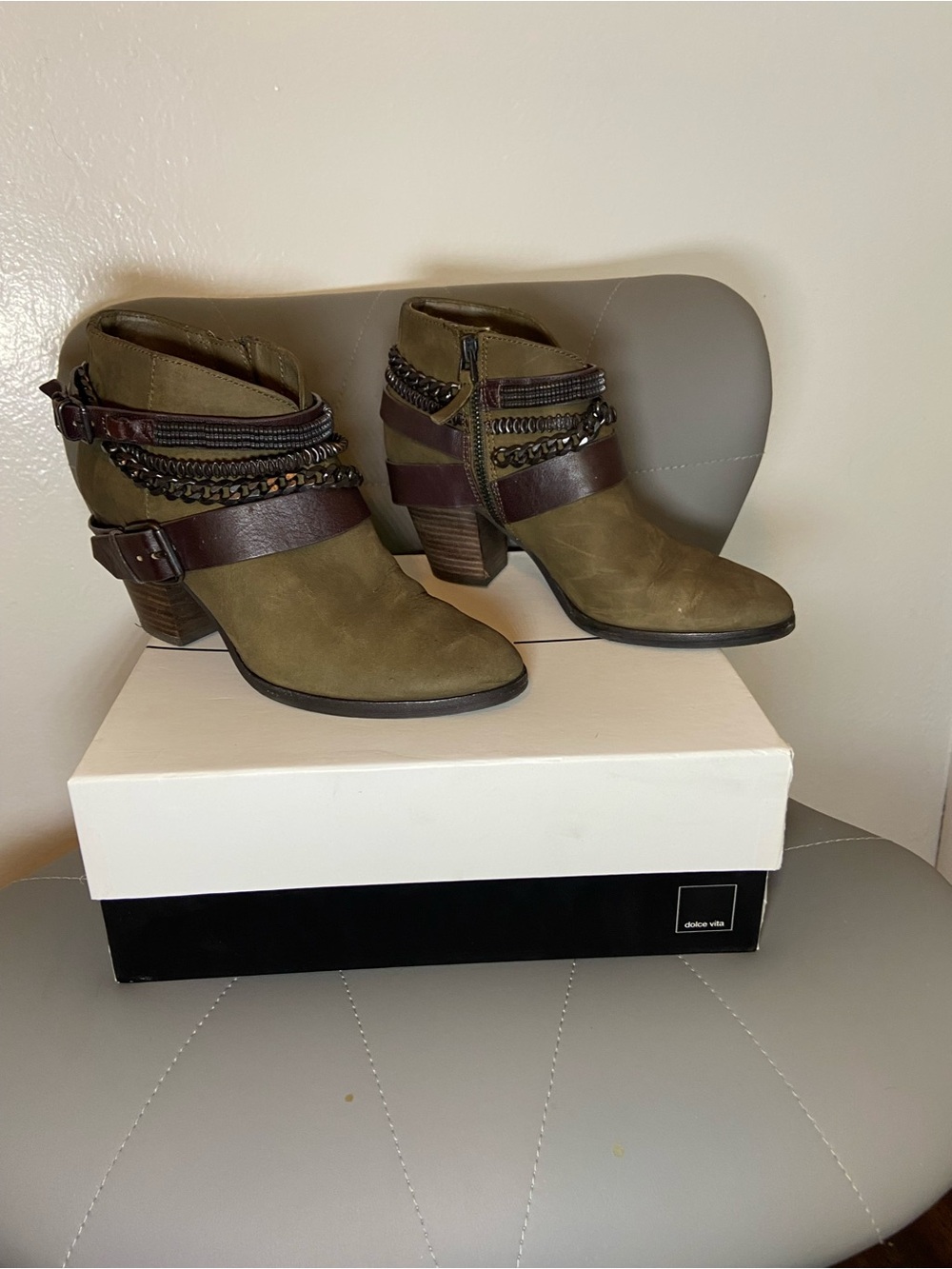 Dolce Vida Trouvé "Bristol" Suede Moto Ankle Booties